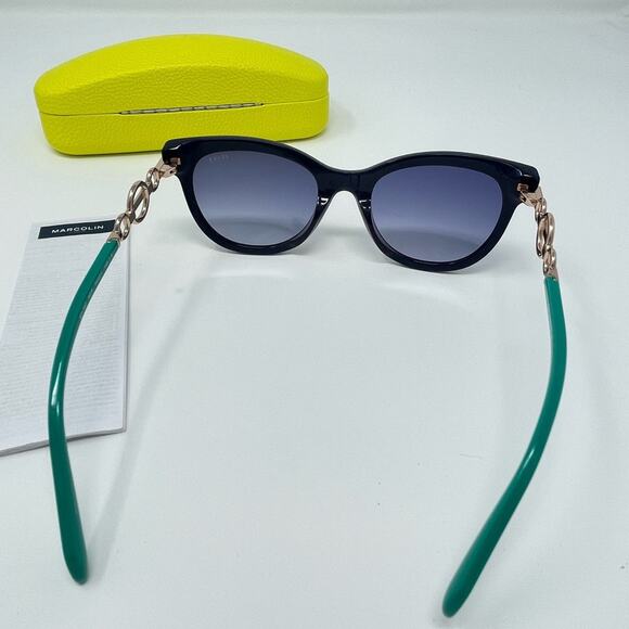 Emilio Pucci 💙 54mm Cat Eye Sunglasses SHINY BLUE/GRADIENT BLUE oversized retro - Picture 6 of 13